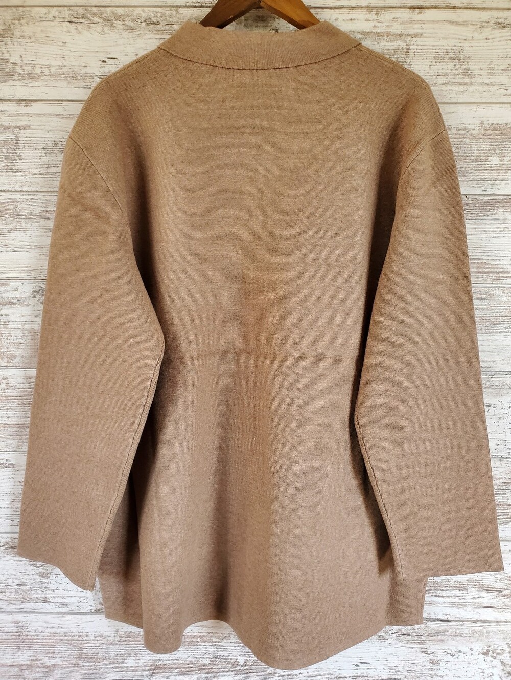 NWT Quince Eco-Knit Milano Stitch Oversized Shirt Jacket Shacket Warm Taupe - Picture 4 of 12